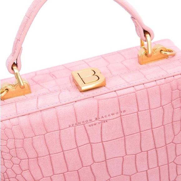 Brandon Blackwood Kendrick Trunk- Pink Croc Embossed Suede - Picture 3 of 6